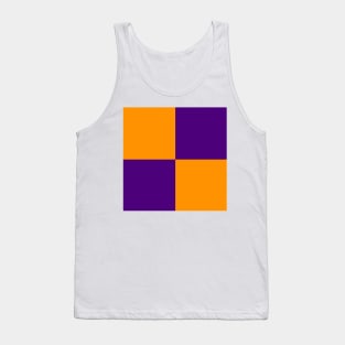 Purple and Orange Checkerboard Pattern Tank Top